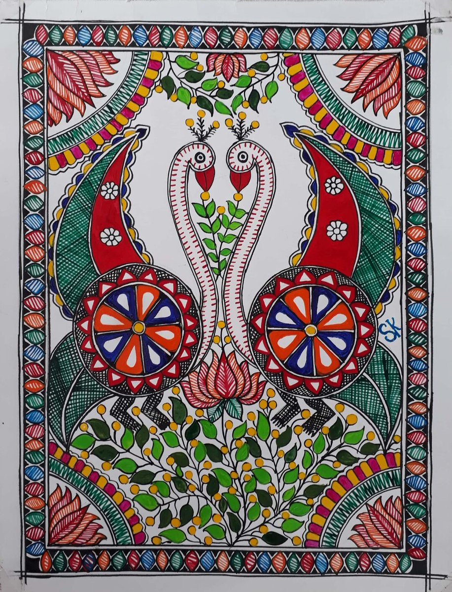 Paintingadda's tweet photo. Madhubani Painting of Peacock 🐦🐤
#mithilapaintings #mithilaculture #mithila  #mithilalove #artist #colorful #colorfulart #creative #indianartist #madhubanipainting #painting #paintingadda #peacock #handmade #instagram #instagood #instaimage #instaart #instatrending #fbpost https://t.co/004vPljEu0