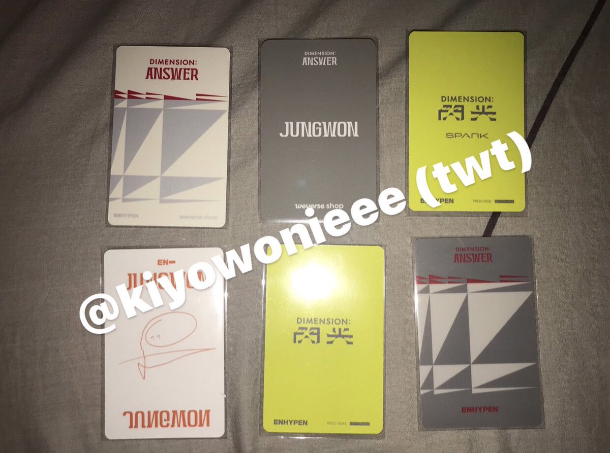 kiyowonieee's tweet photo. hii i wts my jungwon pcs!! from dimension : dilemma, dimension : answer and dimension : senkou era!!

-🇲🇾 only #pasarENHYPENmy #pasarENHYPEN
-hmu for condition vid
-priority to who buys most
-take all : rm235 (-rm10 from ori total price)
-price exc postage (can nego reasonably) https://t.co/BJ7yIXBNri