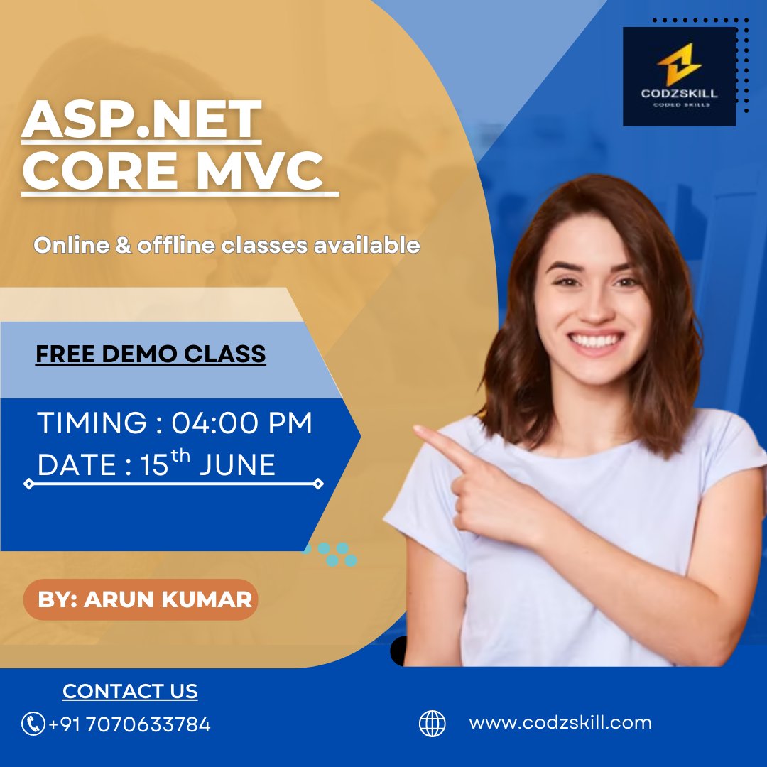 codzskill's tweet image. #dotNET #democlass #noida #ghaziabad #GreaterNoida
#ASPNET #ASPNETCore #MVC #MVCPattern #CSharp #NetDev #Developer #Programming #SoftwareEngineering #SoftwareDevelopment #BackendDevelopment #WebDevelopment #WebDesign #WebsiteDevelopment #WebApplications