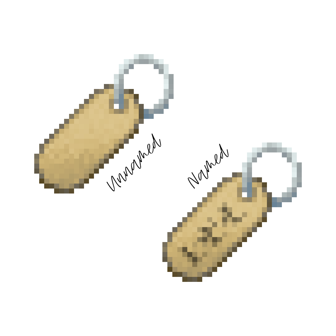 PolyFlore's tweet photo. It's quite annoying to distinguish between unnamed and named tags in the inventory, so I made the Blank Name Tags accessory for #Depixel to fix that.

https://t.co/uJ7J8SC85S https://t.co/ihTVZA1C9Z