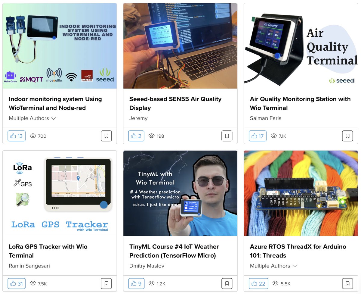 Useful listing of Wio termininal projects at:
hackster.io/seeed/products…