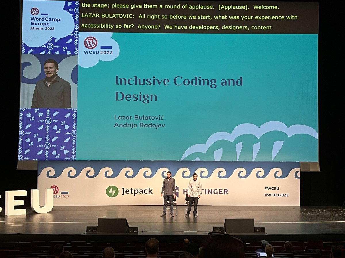 #WCEU2023 day2/track1: a huge shoutout to <a href="/EndE94/">Andrija Radojev</a> and Lazar Bulatovic for the amazing talk! <a href="/managewp/">ManageWP</a> <a href="/GoDaddyPro/">GoDaddy Pro</a> <a href="/sucurisecurity/">Sucuri Security</a> <a href="/Pagely/">Pagely</a>