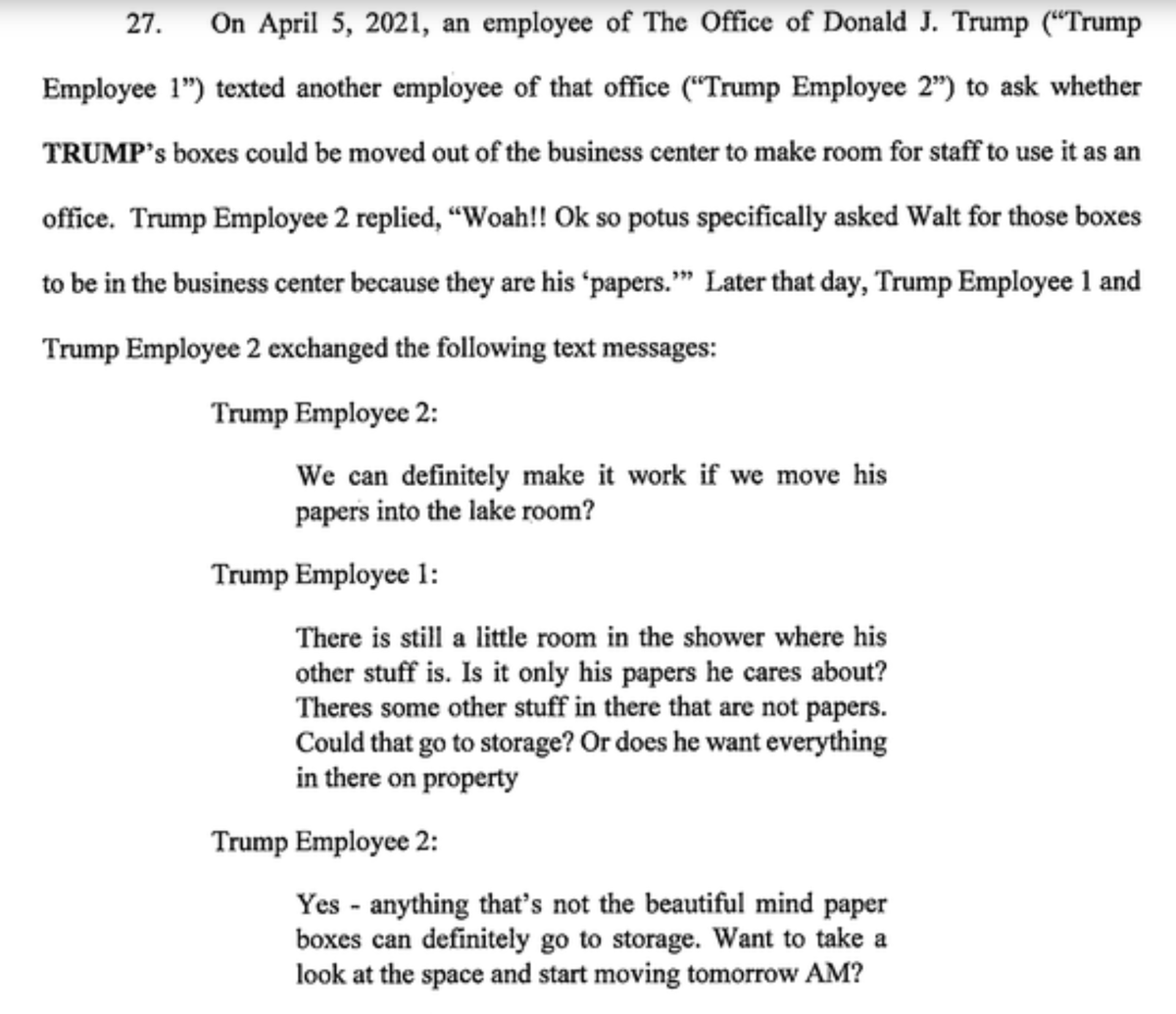 skaheru's tweet photo. The #TrumpPapers indictment is an amusing read. In between the lines you also get to see what some his staff really thought of him. (Not that it's a surprise). https://t.co/jHevCBQOzn