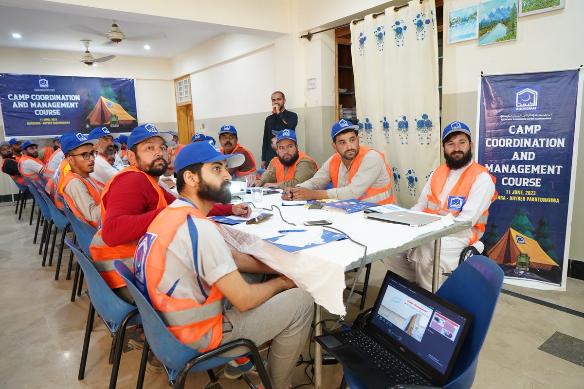 KpAlkhidmat's tweet photo. CAMP COORDINATION &amp; MANAGEMENT COURSE
2nd Day "1st Session"
Master Trainer: AZMAT AKABER
Alkhidmat Disaster Management Training.

#campcoordination #campmanagement #disaster #summercamp #development #teambuilding #relief #ShelterManagement #Alkhidmat #KP #Pakistan https://t.co/JfOj81xRhd