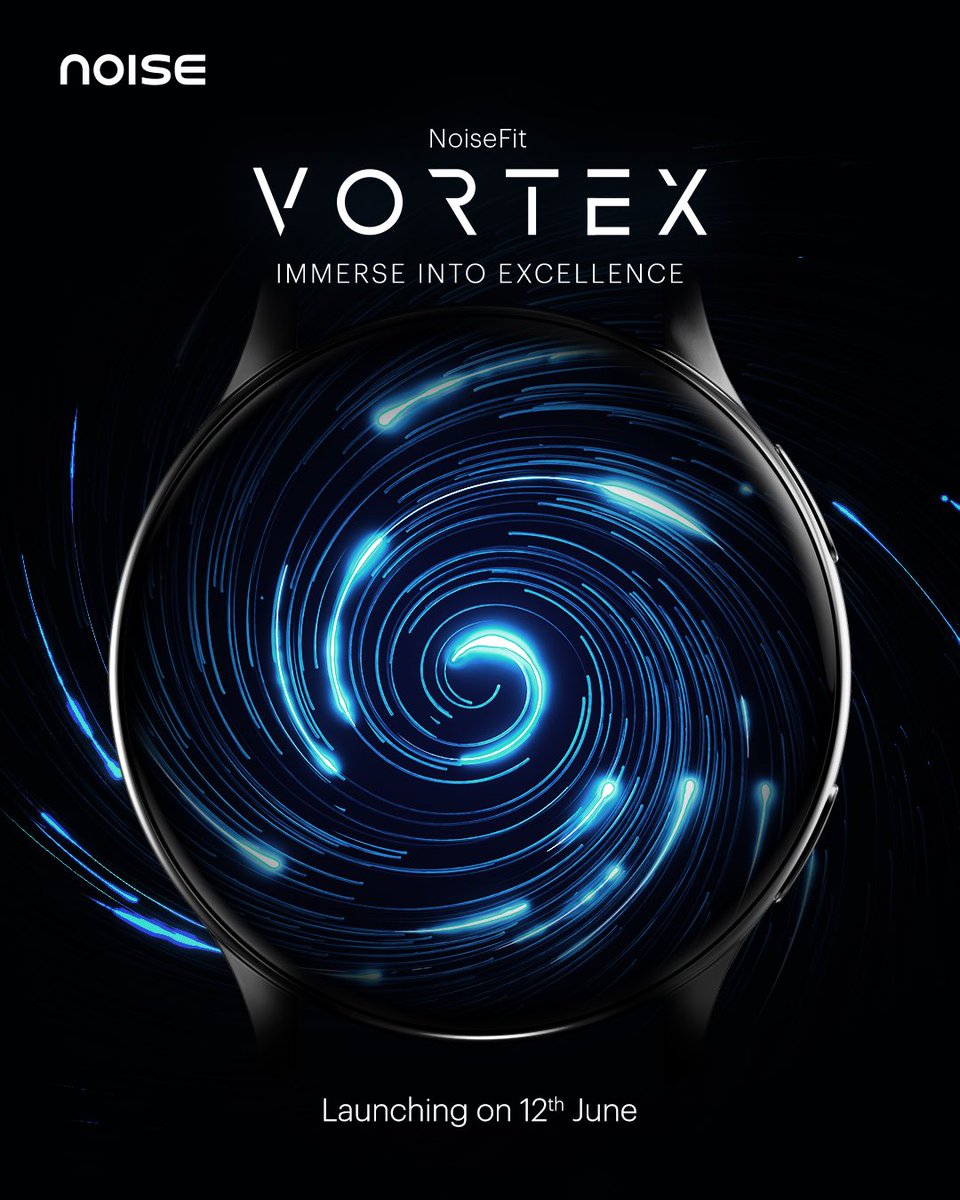 gonoise's tweet photo. Mark your calendar, our new smartwatch NoiseFit Vortex is arriving on 12th June.
Stay tuned!
#Noise #NoiseSmartwatch #NoiseFitVortex #ImmerseIntoExcellence https://t.co/STkcFOtGkm