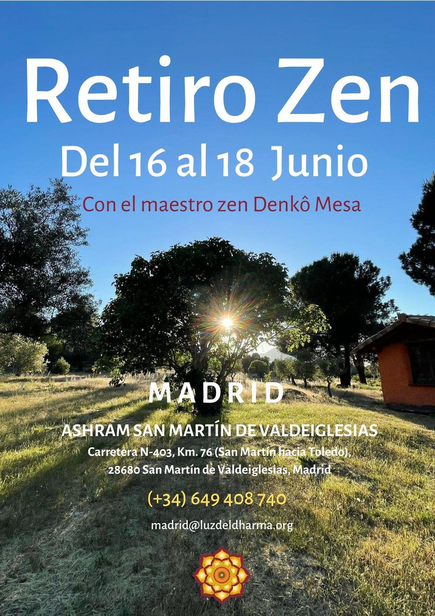 denkomesa's tweet photo. Próximo retiro de meditación zen que dirijo en la península. #zen #budismo #meditacion #madrid https://t.co/OZ3w4IVWJ9