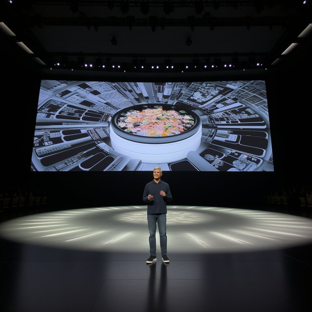 techandsushi's tweet photo. Non siamo riusciti ad andare al #WWDC23 ma abbiamo chiesto all'#AI di #MidJourney di mostrarci l'evento #Apple2023 e il suo #keynote. Cosa ne pensate ? I nostri commenti li trovate qui ➡️https://t.co/6vACN5iXbp 
#podcast #ai #digitalart #arte #digitale #techandsushi #visionpro https://t.co/gCdHiJFQRX