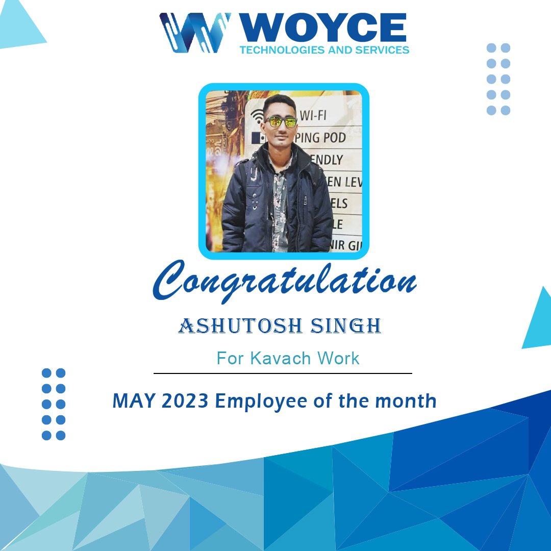 Congratulations Ashutosh Singh for Employee of the Month May

#employeeofthemonth #may #woyce #technology
