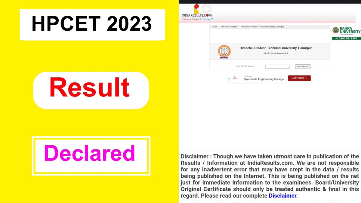 DegreeMult77294's tweet photo. HPCET 2023 Result Declared full video link - https://t.co/WNl1mfAQDw
#HPCET
#HPCET2023
#HPCETResult
#HPCETRankCard
#HPCETResult2023
#MultiDegreeEducation
#MDE https://t.co/TT8EVyiWsW