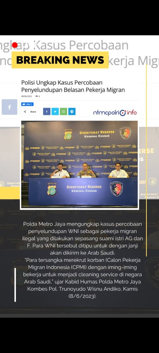 Raja24Ja's tweet photo. Kasus Tindak Pidana Penjualan Orang . #dirkrimsus #polri #polda #polres #viral https://t.co/l7URJvJosF