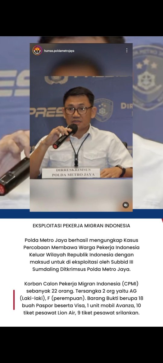 Raja24Ja's tweet photo. Kasus Tindak Pidana Penjualan Orang . #dirkrimsus #polri #polda #polres #viral https://t.co/l7URJvJosF