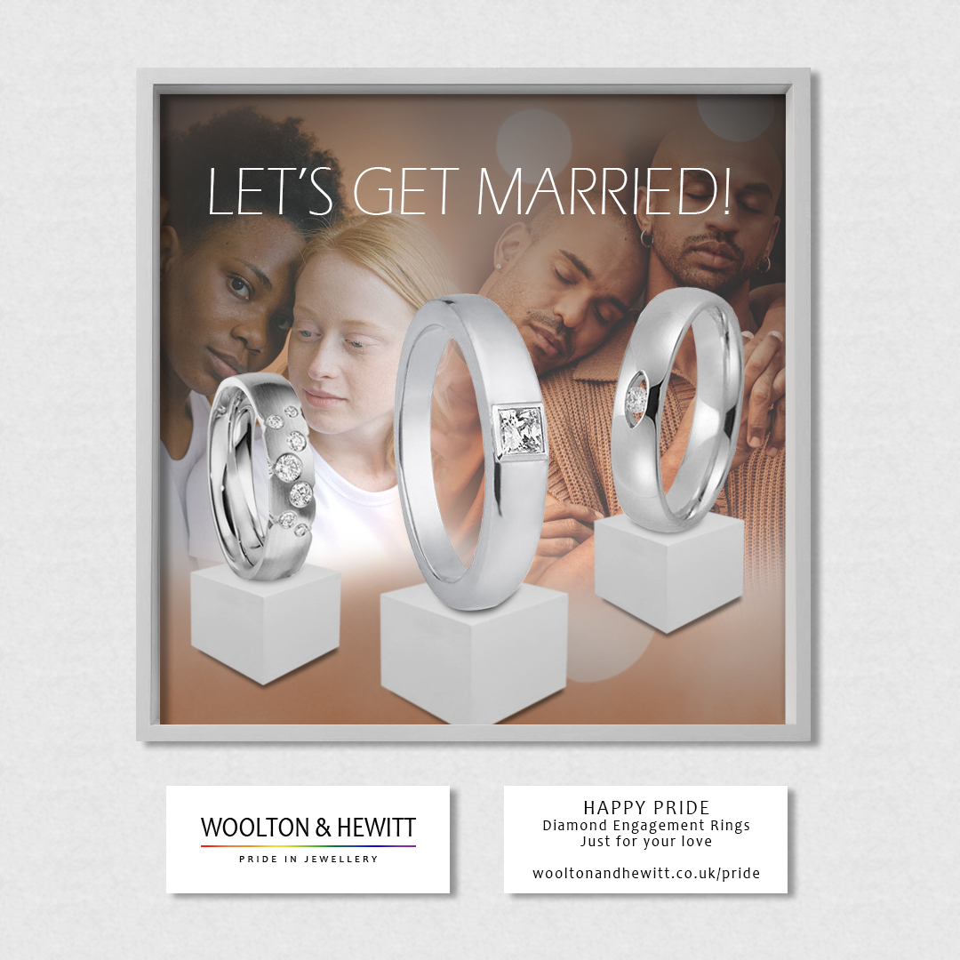 WooltonHewitt's tweet photo. PRIDE &amp; MARRIAGE - Superb diamond engagement &amp; wedding rings by W&amp;H the LGBTQIA+ wedding jeweller

https://t.co/6EcTGdcMMS

#PRIDEMonth2023 #LesbianEngagementRing #GayEngagementRing #LGBT #LGBTQ #Lesbian #Gay #Couples #GayMens #GayWomens #PRIDE #SameSex #GenderIdentity #PRIDEflag https://t.co/xNw7r3ijy3