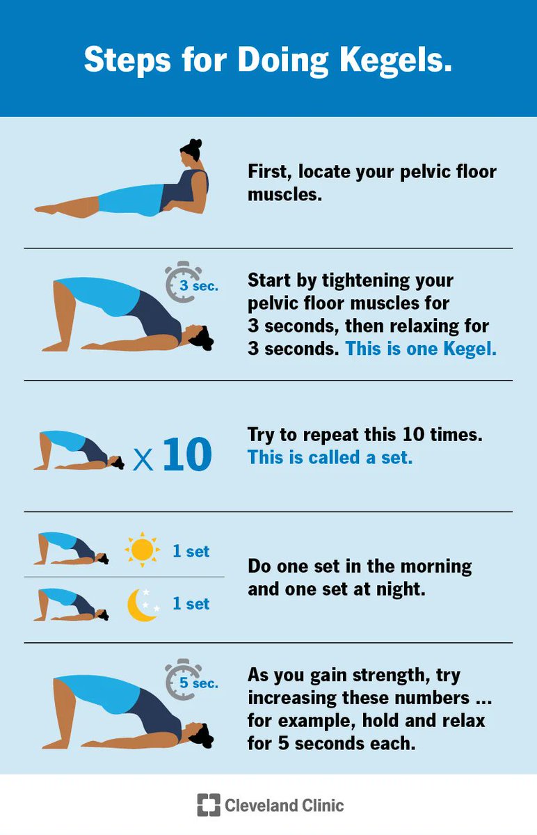 thidakarn's tweet photo. หนึ่งในการออกกำลังที่ผญ.ควรทำ และทำได้ง่ายมากๆคือ Kegel exercises เป็นการออกกำลังกล้ามเนื้ออุ้งเชิงกราน ช่วยให้กระชับ ไม่หย่อนยานตามเวลา เริ่มจากขมิบเหมือนจะกลั้นปัสสาวะ ค้าง 3 วิแล้วปล่อย ค่อยๆเพิ่มเวลาเมื่อเก่งขึ้น จะขมิบเฉยๆหรือทำท่าตามภาพก็ได้
เครดิตภาพ Cleveland clinic https://t.co/4f7UW9VFlS
