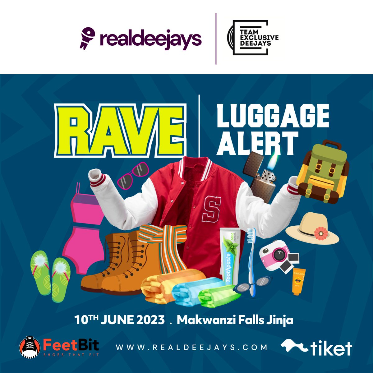 Happy Real Deejays Rave Day..!!
Today we are settling off for Makwanzi falls at exactly 11:00a.m, don't forget to carry your self some basic important materials.
#RealDeejaysRave
#RealDjs
#ExclusiveDjsUg