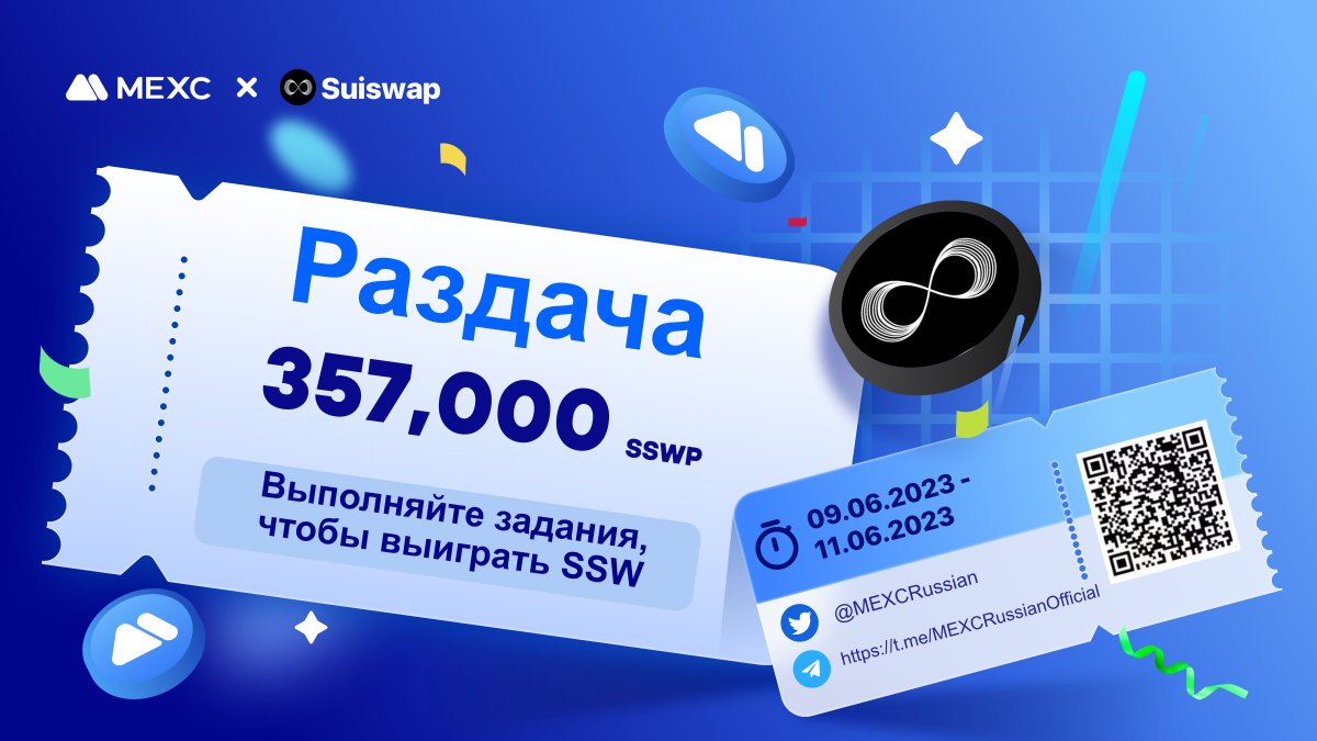 MEXCRussian's tweet photo. 🔥MEXC Русский x Suiswap проводят конкурс!
⚡️Выполняйте простые задания в форме и разделите призовой фонд в размере 357,000 $SSWP!

⏰До 11.06.2023 23:59
🎁Случайным образом будут выбраны 70 победителей, которые разделят призовой фонд!

📋Регистрация и участие:
https://t.co/YxiYRL9pdg