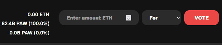 PawChain's tweet image. The first $PAW Proposal is now live and waiting for votes. 

Reminder the DAO is a true DAO which records all votes on chain. Due to this there is always a small gas fee for voting. However, votes will be exempt from gas fees on 
#PawChain  

#PAWSWAP