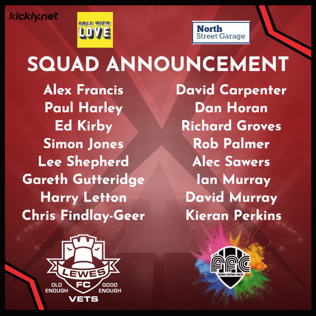 Looking forward to tomorrow's game with <a href="/FFCevents/">Friends Fighting Cancer</a>, come along and support the team at the hallowed Rookery 3G in Lewes #lewesfc #vetsfootball #oldqualityfc #oldenoughgoodenough