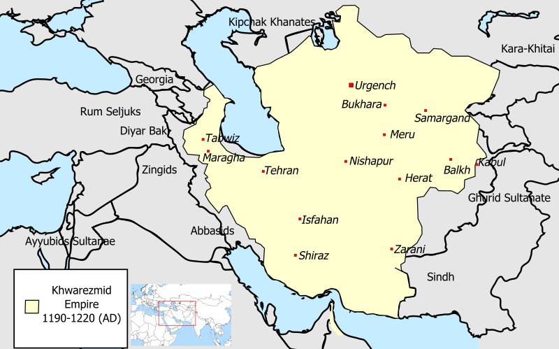 1190-1220 arasında hüküm sürdükleri topraklar...