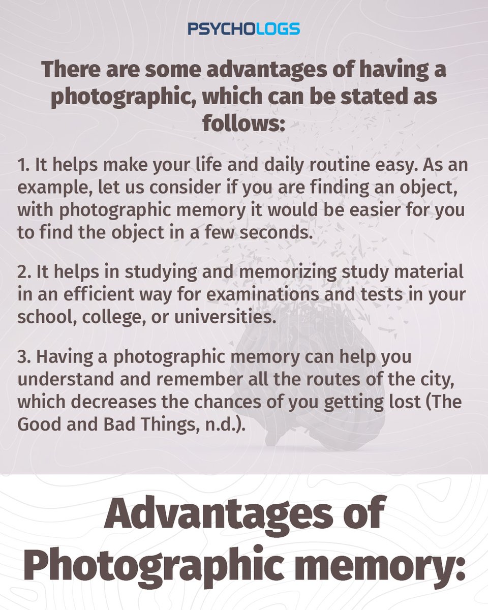 PsychologsIndia's tweet photo. All of us remember many things in our lives which have so far happened, not all of them but yes, we do remember.
#eideticmemory #photographicmemory #positiveandnegativenfluence #sensorymemory #psychology #Alzheimersdisease #physiology https://t.co/3d7VYkYYpb