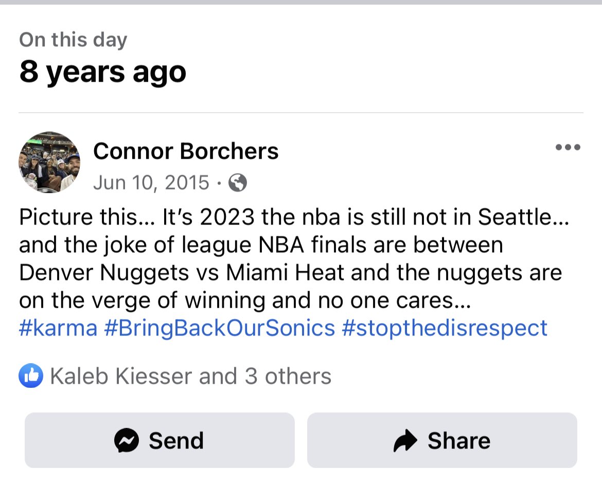 Yooooooo I hella forgot about this post… still holds true to this day… @NBA is a joke of a league as long as it’s not in Seattle! #Bringbackoursonics #stopthedisrespect  

#NBAFinals #DenverNuggets #MiamiHeat