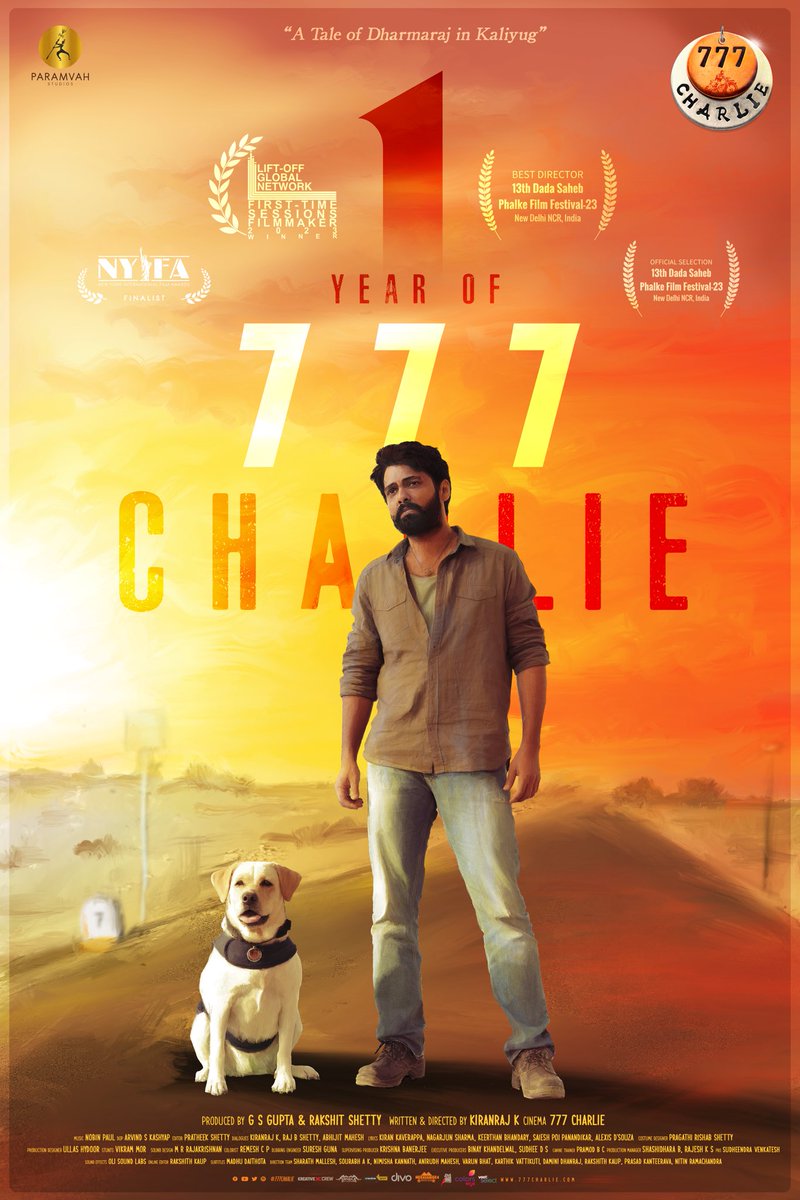 1 beautiful year since this 4 pawed angel left her trail of magic in hearts and theatres! #1YearOf777Charlie - We are ever grateful for your tremendous support. THANK YOU 🤗🤍 #777Charlie