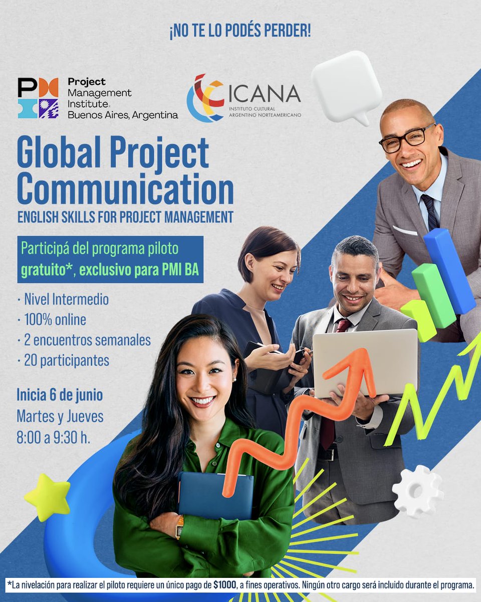 Hola! Seguimos agregando beneficios para miembros del capitulo PMI BA.
En esta oportunidad te traemos el programa Globla Project Communication de @icanabsas. Requiere un único costo de evaluación oral de $1000.
Mas info: atencionamiembros@pmi.org.ar
Te esperamos! 🖐