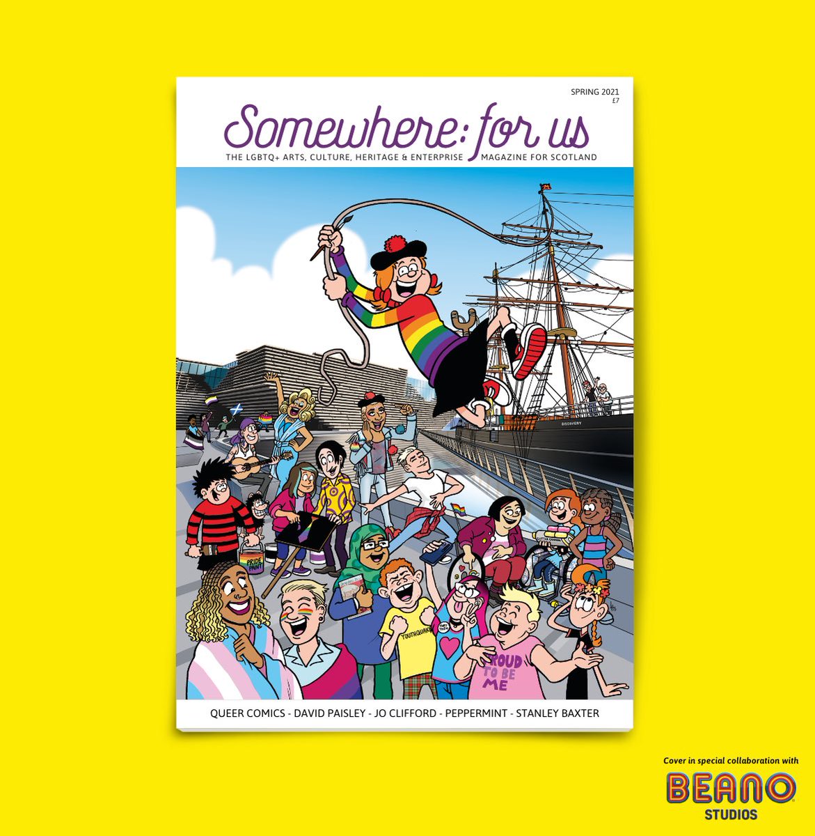 Happy @DundeePride 🏳️‍🌈 to everyone attending. We hope you all have a weekend filled with love and pride.

The award-winning cover of the Spring 2021 issue of our #SomewhereForUs magazine was a special collaboration with Dundee-based @BeanoOfficial. It’s still a favourite of ours!