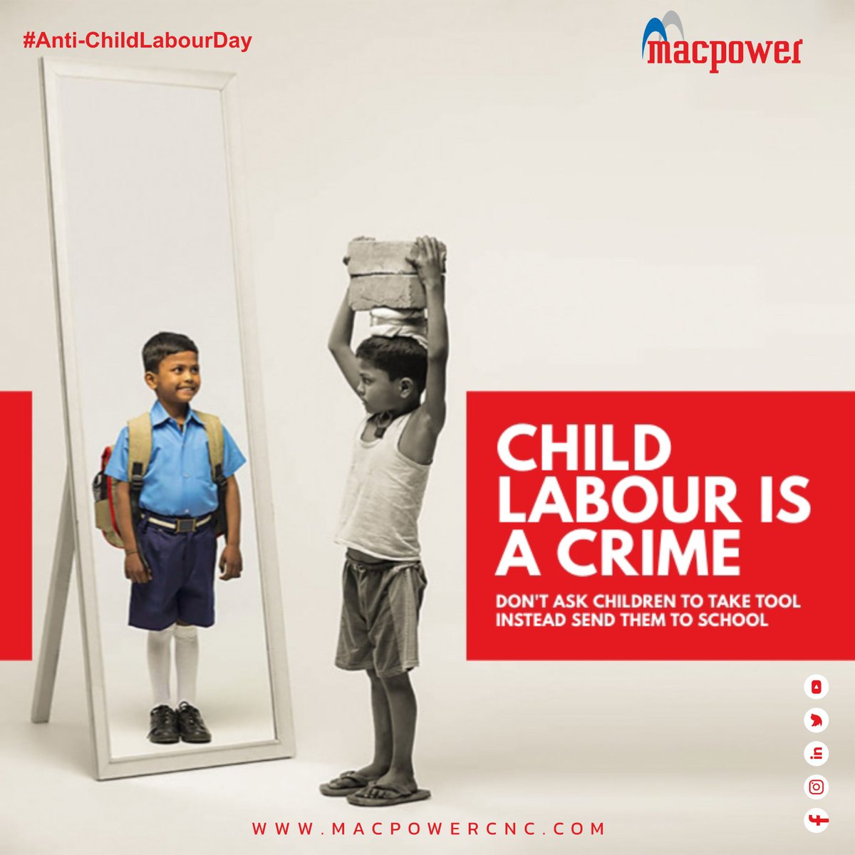 Child Labour is a Crime...!!! 'Anti-Child Labour Day'
#gujarat #machine #VMC #MACHINETOOLS #indiamart #tooling #cnc #macpower