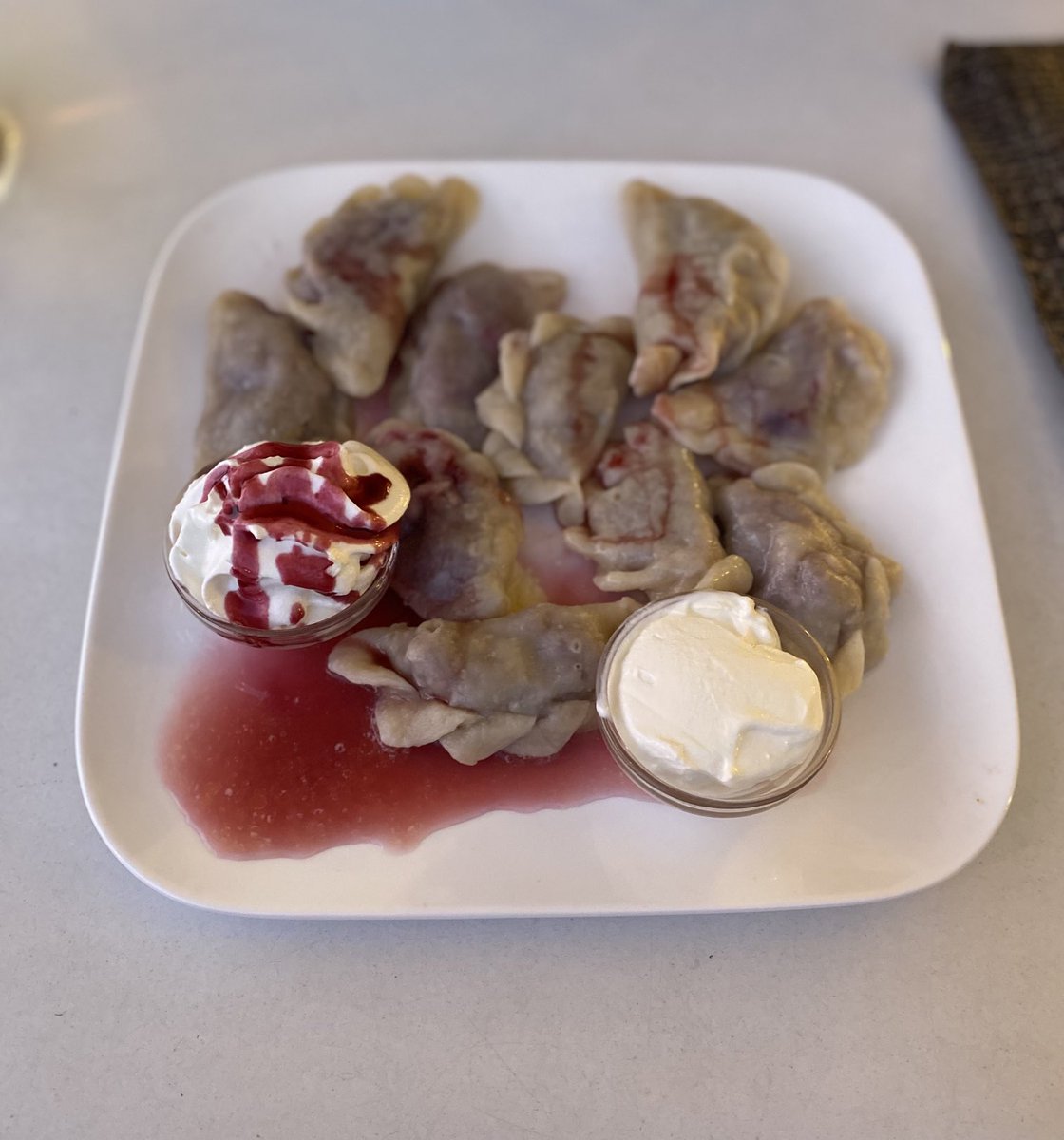 Tried Wareniki with cherries in Berlin - 10/10 perfect summer food  🍒