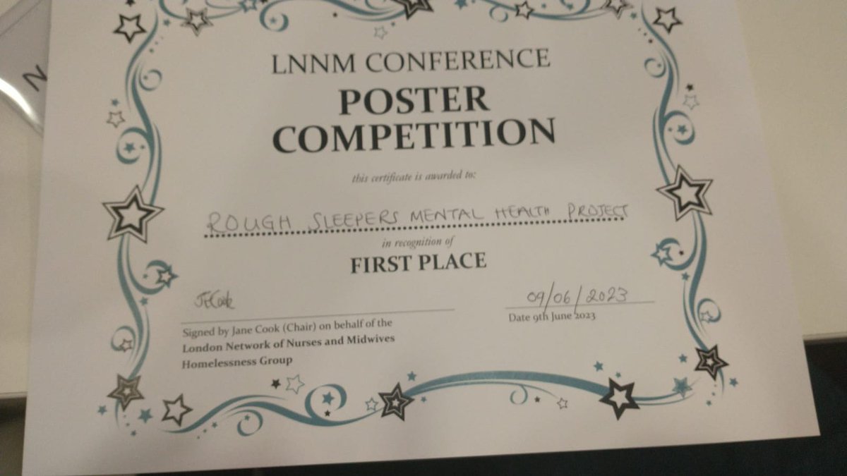 gugge33's tweet photo. Woke up to the good news that @NHS_ELFT #RAMHP won the poster competition on their work supporting street homeless people. Well done @hilaryneal13 & Naomi and for @lnnmhomeless for organising yet another great conference https://t.co/T9nTc02TFV