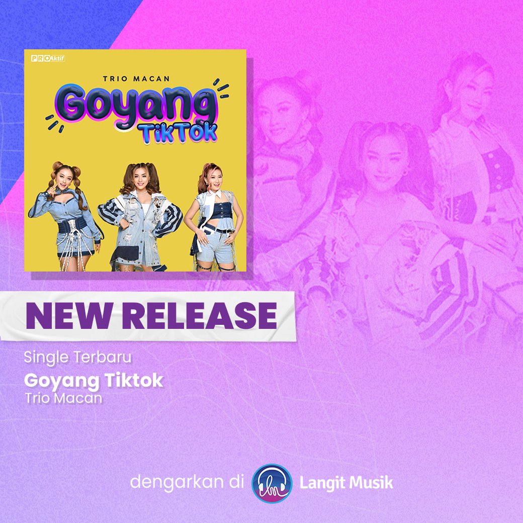 LangitMusik's tweet photo. Saking ramenya platform Tiktok, Trio Macan terinspirasi sampai membuat single terbaru berjudul 'Goyang Tiktok'. 

Kasih komentar kamu sobat! Klik https://t.co/Q8YCGVz1xL

Dengerin lagunya tanpa batas sekarang di Aplikasi Langit Musik.&amp; IndiHome TV. https://t.co/qYJ27Fhmfo