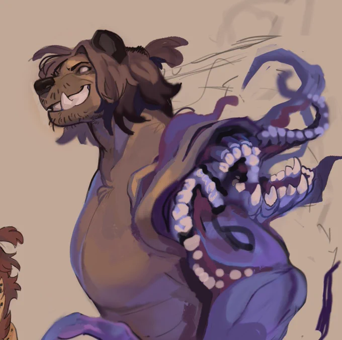 Ok i do this too   Taro   idk masc   ??? (Shapeshifter but mostly a spotted hyena)  Favorite  purple   yea  Weird  inspired by The Thing 1982 lol  Best  weird guy swag  What I dislike about  nothing   Would I sell  never