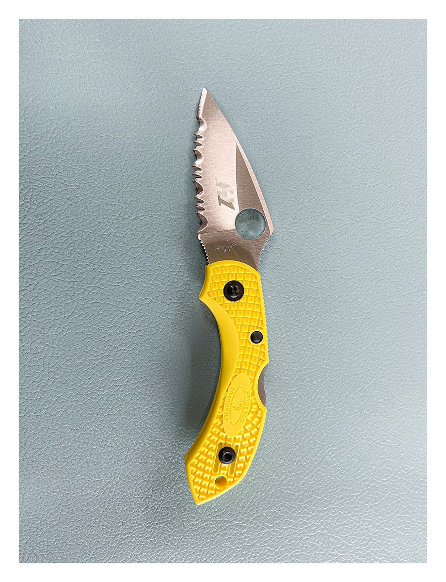 photo_aichi's tweet photo. #Spyderco
#スパイダルコ
#H1
#Dragonfly2
#serration
#波刃
#釣り
#開封
#EDC https://t.co/IR65EP53fU