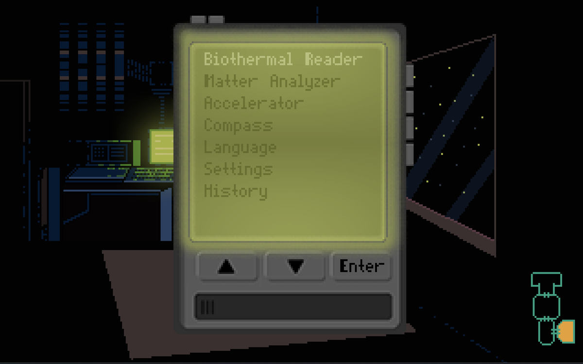 #AdvJam2023 is over and we present you Interstellar Interruption!

Dark sci-fi mystery, about a captain who lost her memory. Find out what happened to you and your crew. 

Try and vote here:
itch.io/jam/advjam2023…

#pixelart #indiedev #gamedev