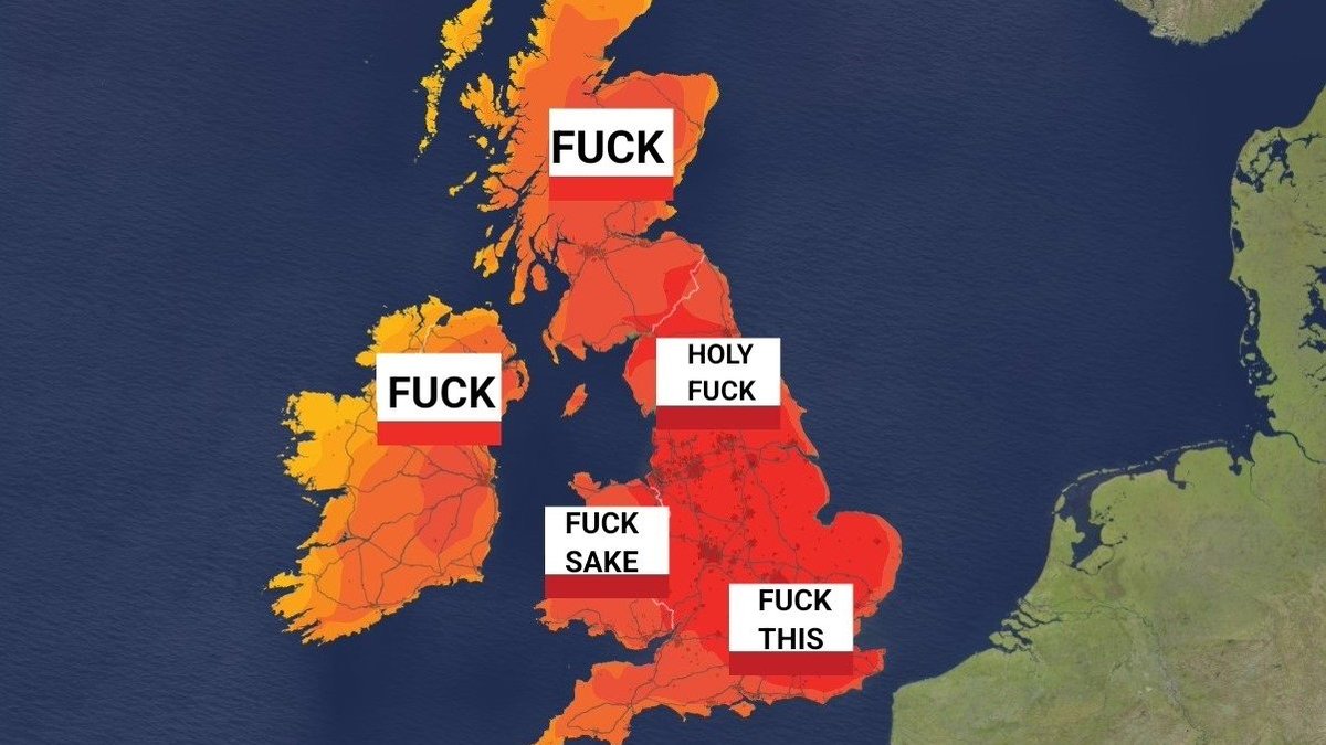GrantStanleyUK's tweet photo. Your weekend weather forecast. 🇬🇧☀️🌡️ #Heatwave https://t.co/HK4QHNIlI3