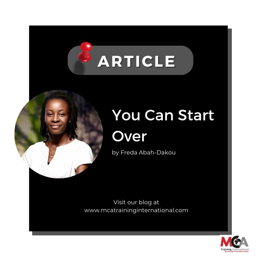 MCA_TrainingInt's tweet photo. Embrace the power of self-reflection and resilience. Learn, grow, and evolve from your mistakes. Freda Abah-Dakou navigates the journey of personal development in her article, 'You Can Start Over'. Read more at https://t.co/cPddecxXYy.

#personalgrowth https://t.co/djaufUv3L0