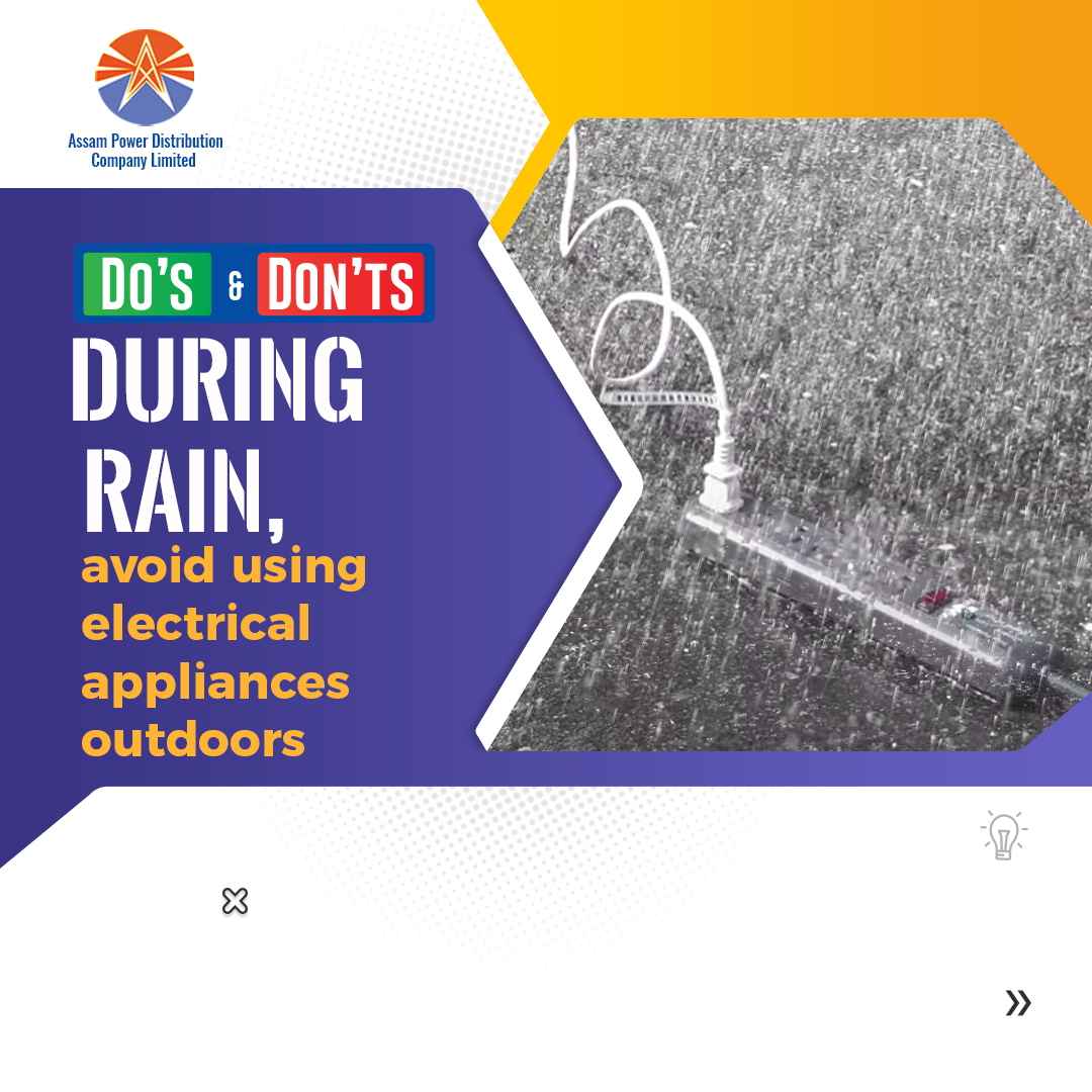 APDCL on Twitter "Refrain from using electrical devices, power tools