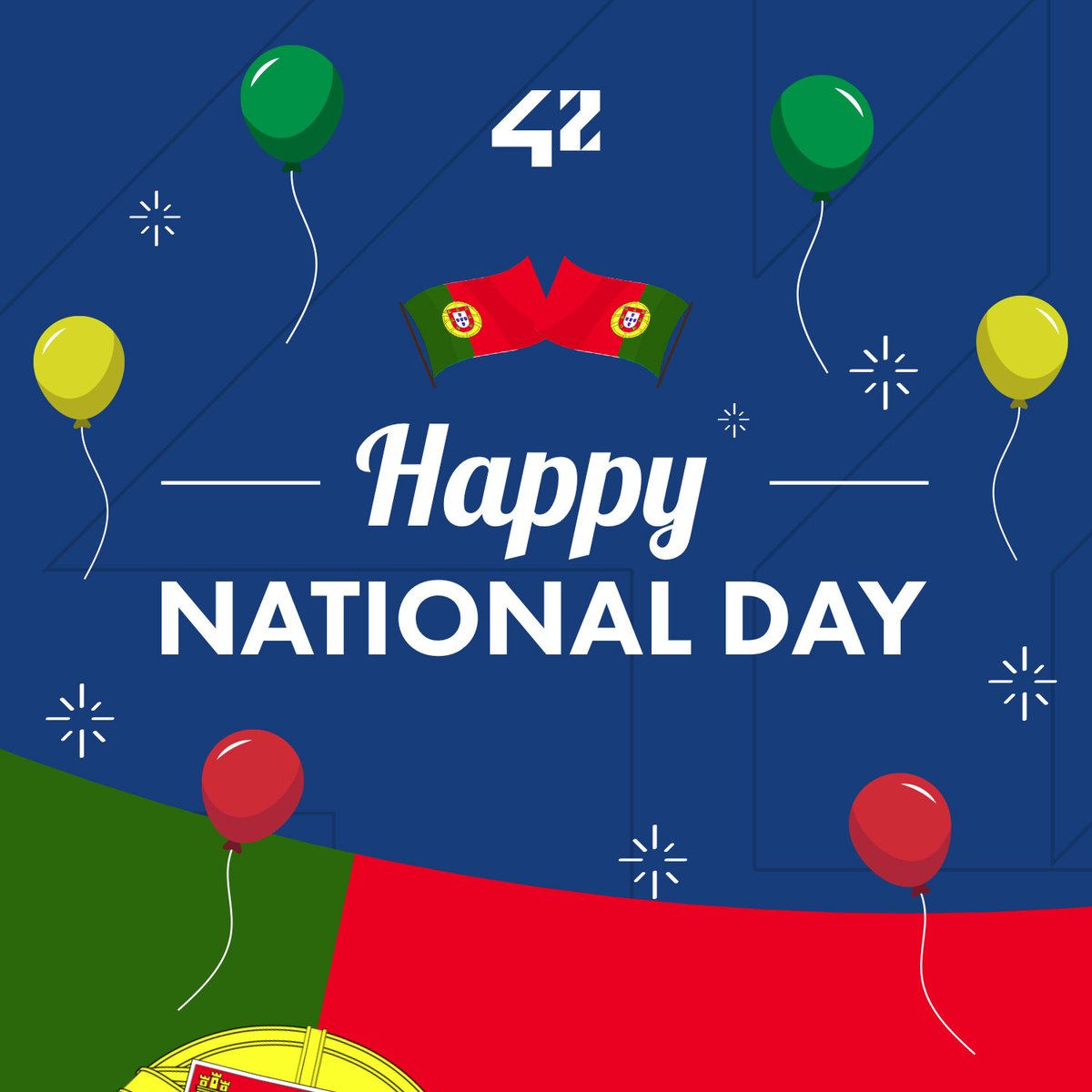 42Network's tweet photo. 🇵🇹 Happy national day to our people at @42Lisboa and @42_porto !

#42network #peerlearning #born2code #learntocode #breakthecodes https://t.co/AkzPxWzaMg