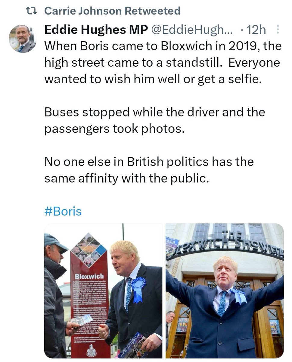 ChirpyChet's tweet photo. So this is what Carrie Johnson retweeted yesterday, big dog came and stopped the buses. Embarrassing bollox 😂😂👇

His biggest affinity is lying, love.

#BBCBreakfast https://t.co/5wolNZL1cF