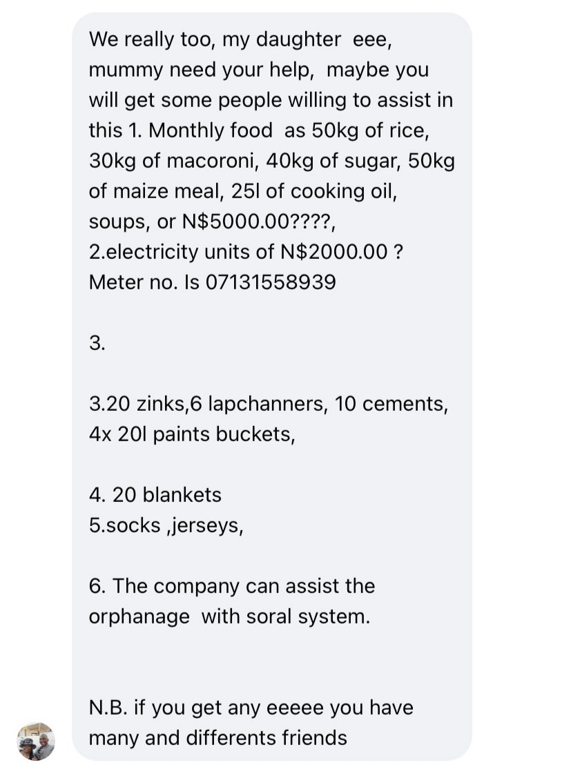 apshiweda's tweet photo. hey y’all 👋🏾 
i help out at a local orphanage/school in okuryangava and they need the below assistance. if you can help out IN ANY WAY, please contact the following number:
+264 812973145 🙏🏾🌱 https://t.co/me6XYP3xoI