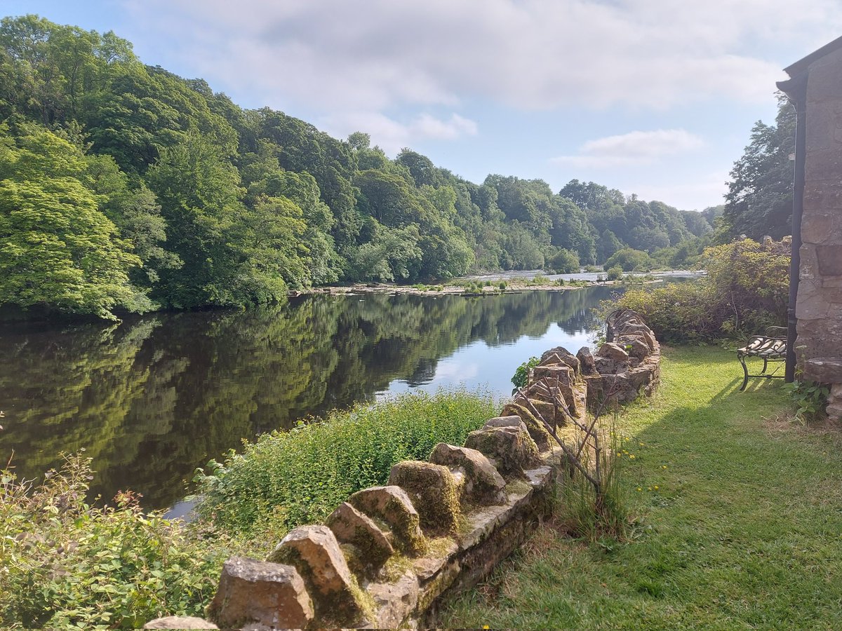 #breakfast #view  Due to cancellation enjoy your breakfast with this view! 3 nights from this Tuesday 13 June £250 #shortbreak #lastminute #staycation #getaway #river #Teesdale #BarnardCastle #BootandShoeCottage #river #swimming