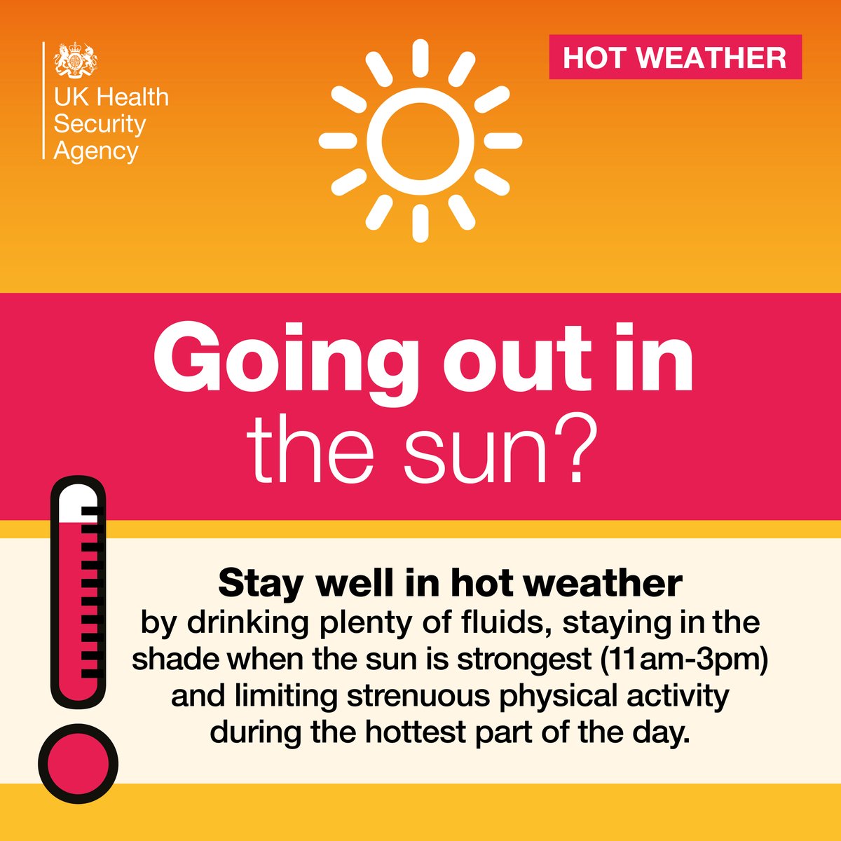 Stay #WeatherAware as the temperature rises this weekend. If you or others feel unwell, get dizzy, feel weak, anxious, or have intense thirst, move to a cool place, rehydrate and cool your body down.