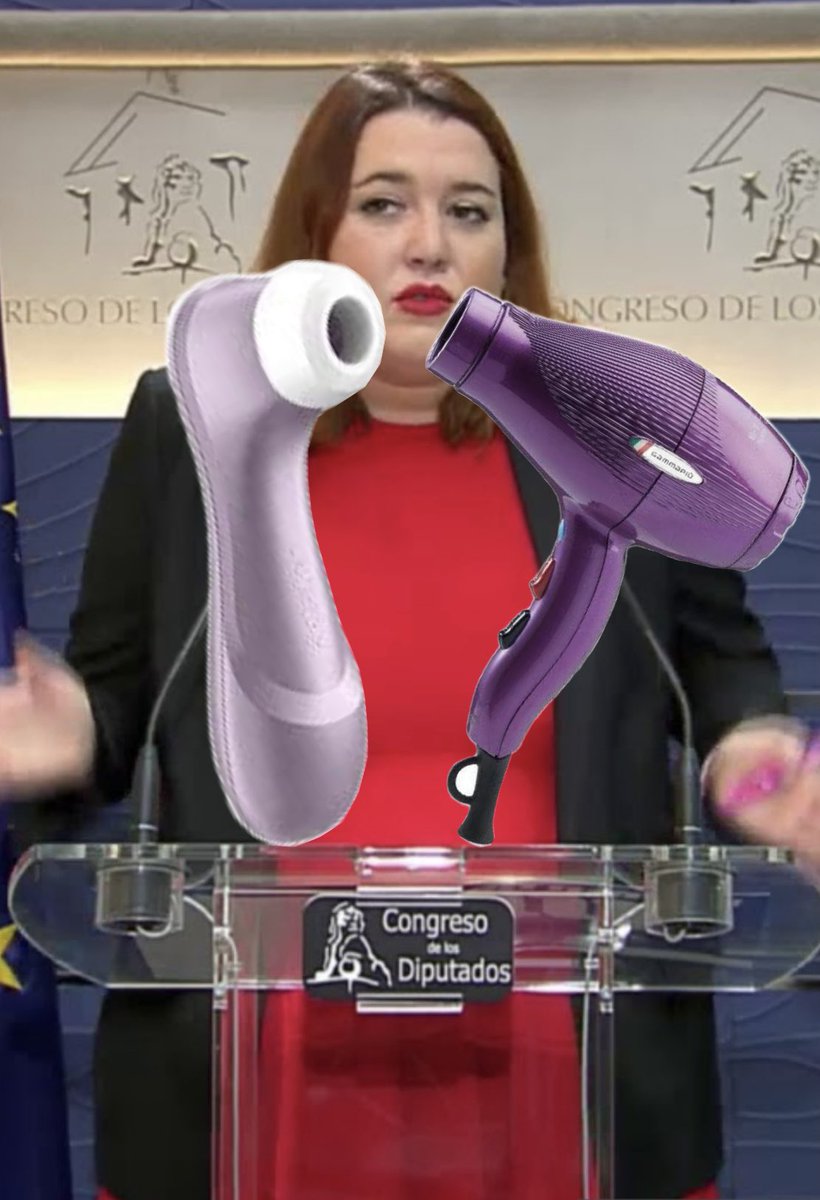 holidayshappy96's tweet photo. #ElCascabel12J En #ruedadeprensa #desde El #CongresoDeLosDiputados, Doña #AngelaRodriguezPAM, #asegura que va a #cambiar su #SatisfyerPro2, #por el #revolucionariosecadordepelo #SatysFamParaPam. #Dice que es #másergonómico, con #másfunciones, #másgrande y con #unmangoaerodinamico https://t.co/QIAkomQ0qx