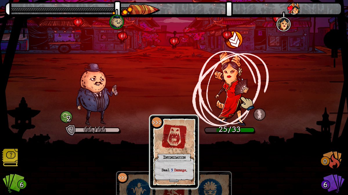 For this #screenshotsaturday we will show you this tough combat! 

Don't get too confident with her, this ginger has many aces up in her sleeve. 

#indiegame #deckbuilder
