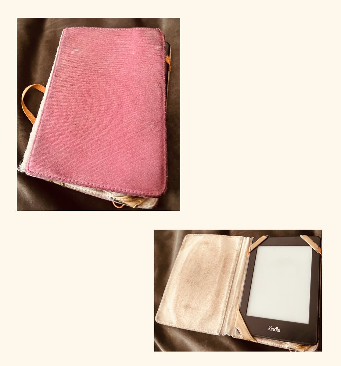 Kindle. Treasured. Found on a train going via Herne Hill and Loughborough Junction. Station staff either absent or remarkably unhelpful. So: A social media experiment. Please circulate 😊😊 Might we be able to unite this clearly much-loved reading device with its owner?