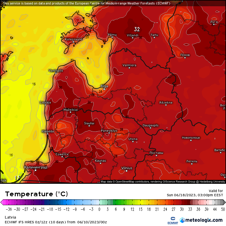 kairokiitsak's tweet photo. First heatwave of the year is expected next week in the Baltic region. Temperatures will climb over 25°C and even over 30°C. But the weather remains mostly dry. Drought will intensify, risk of forest fires will also rapidly increase. https://t.co/PDpwH5oMKH