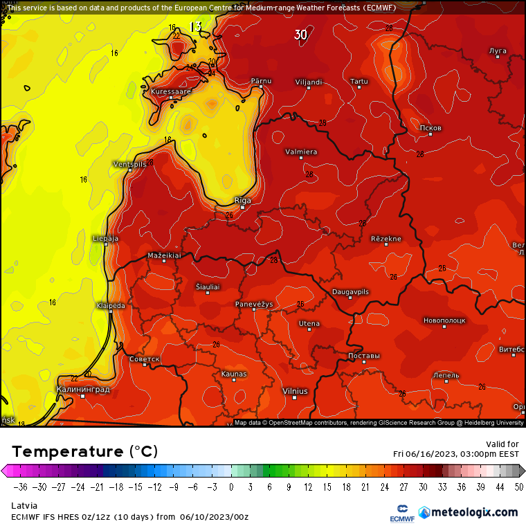 kairokiitsak's tweet photo. First heatwave of the year is expected next week in the Baltic region. Temperatures will climb over 25°C and even over 30°C. But the weather remains mostly dry. Drought will intensify, risk of forest fires will also rapidly increase. https://t.co/PDpwH5oMKH