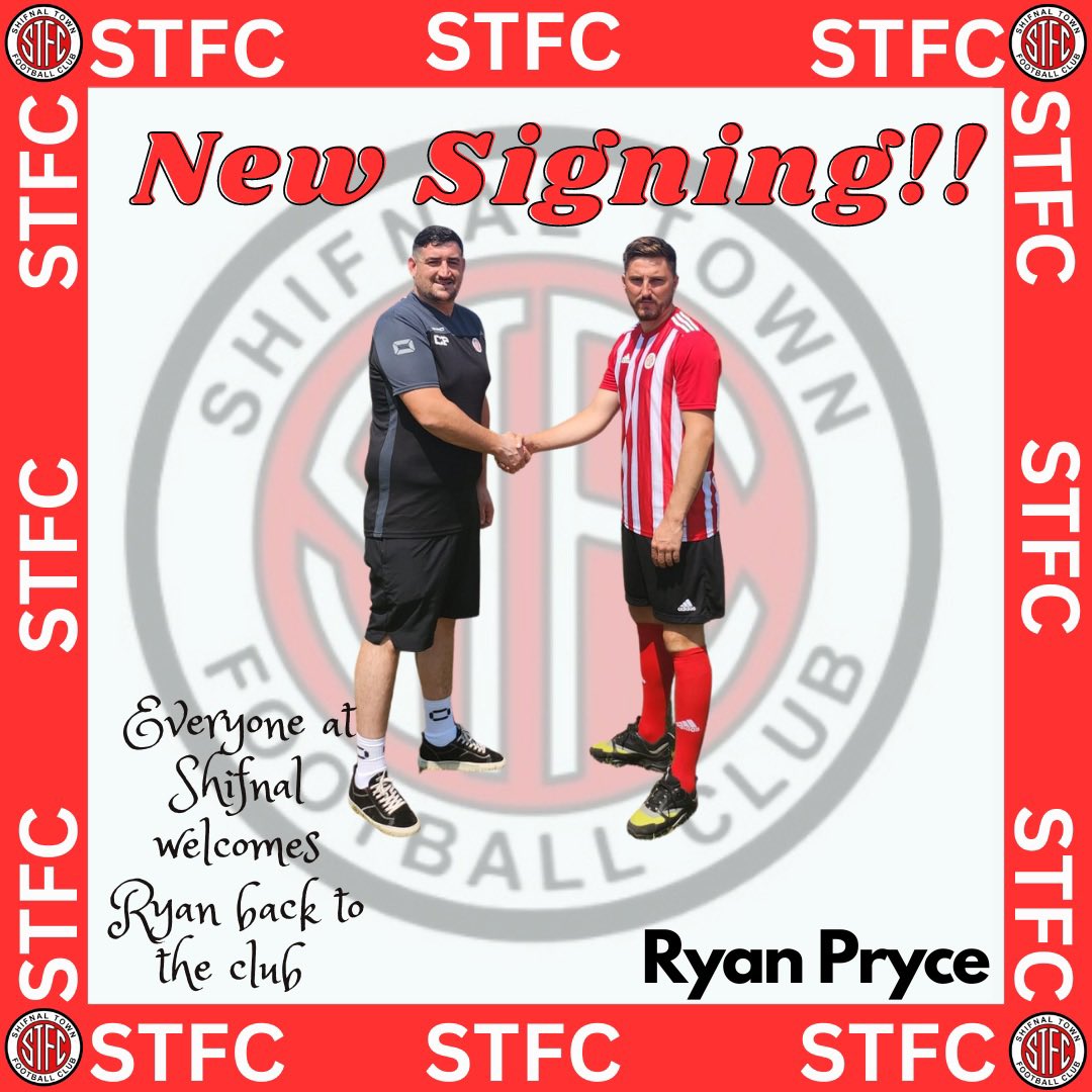 📣Player Announcement 📣 

<a href="/TownShifnal/">Shifnal Town FC</a> welcome ex Cardiff, TNS, Nuneaton and Shifnal town Ryan Pryce back to the club.

Ryan brings lots of quality and experience to our defence, and can’t wait to get started 🔴⚪️