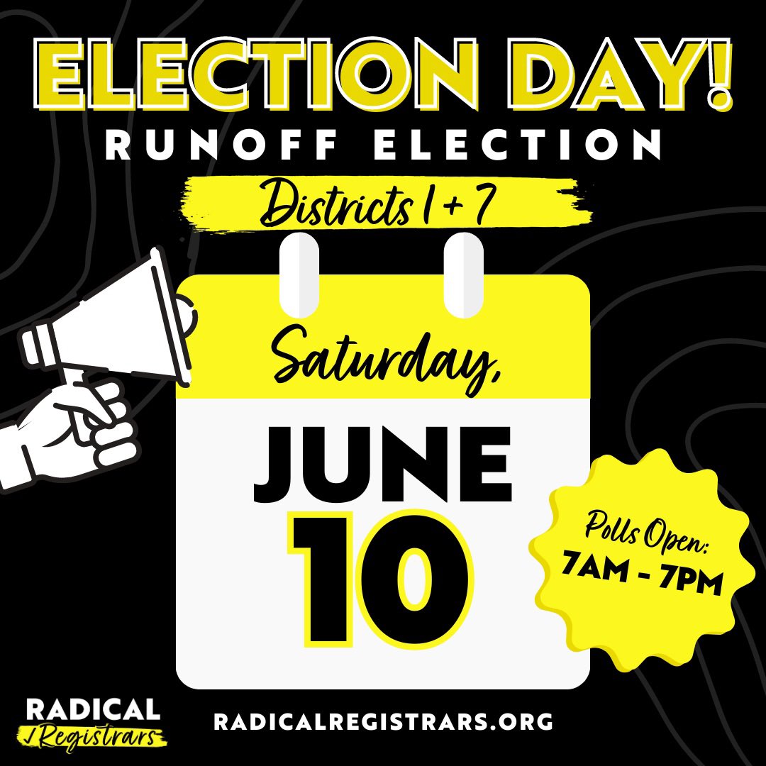 Today is run off Election Day !! 
If you’re in D1 & D7 today is your LAST opportunity to vote!!!

#Vote #VoteLocal #VoteSanAntonio #TimeToVote #VoteVoteVote