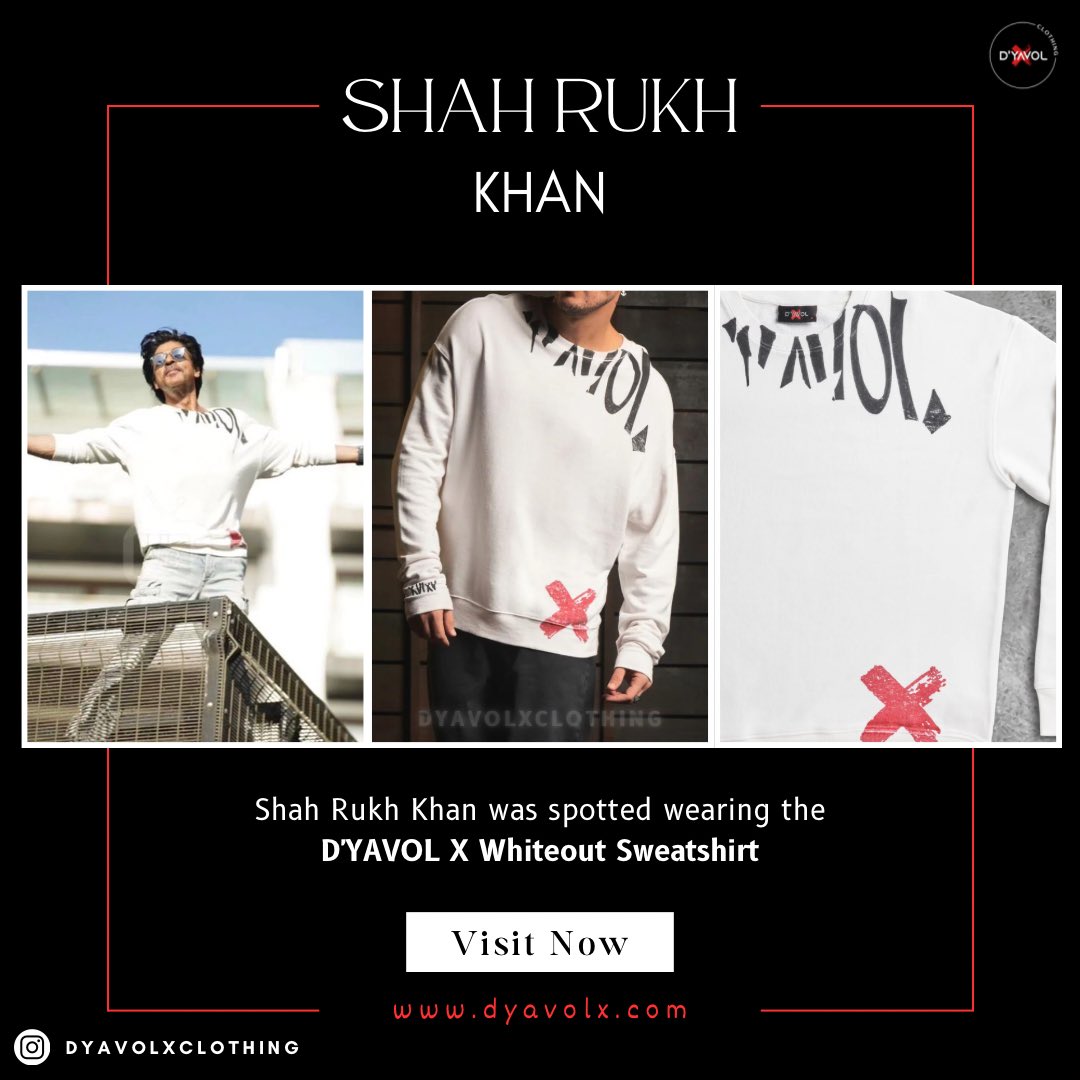 Shah Rukh Khan wearing D‘YAVOLX  Whiteout Sweatshirt by Aryan Khan

@iamsrk

#AryanKhan #DyavolX #ShahRukhKhan #Mannat